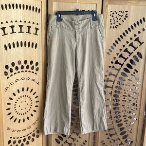 Banana Republic Straight Leg Tan Jeans Linen/Cotton Size 8